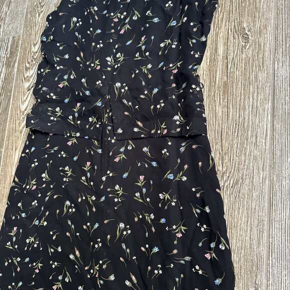 Vtg Jones Micro Floral Maxi Dress 6P Cottagecore Prairie Y2K Layered Sheer 90s - Picture 9 of 11